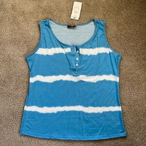 Blue and white Coeur de Vague tank top. Size 3XL. Never worn.